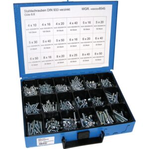 Bolte sortimenter din 933 Elforzinket indhold 650 styk BxHxD: 33x5x23cm