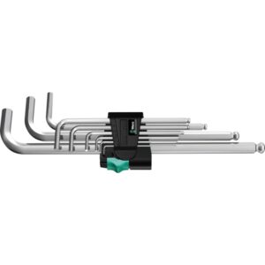 Wera Sekskantnøglesæt 950 PKL/9 SM N, metrisk, 9 dele med kuglehoved 1,5-2-2,5-3-4-5-6-8-10mm