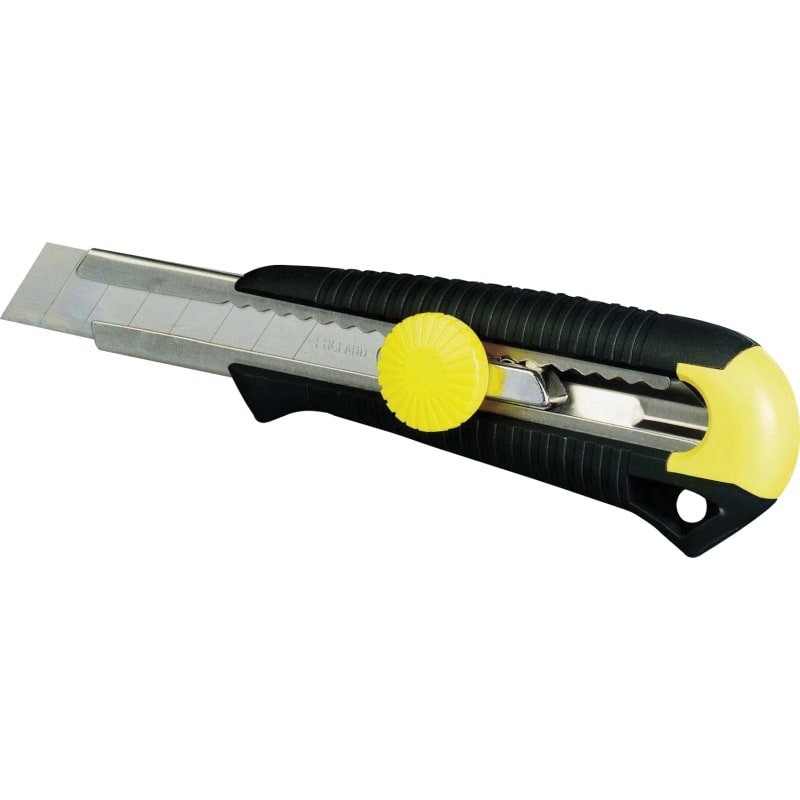 STANLEY® DynaGrip® bræk-af-knive 18mm. Spærresystem til knivbladet med brug af hjul giver større sikkerhed under skæring