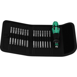 Wera Kraftform Kompakt 60 Foldetaske med 89mm lange bits 16 bits, PH, PZ, TX, SL, HEX 1 håndgreb 816 R Kraftform