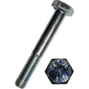Stålbolt M16x65mm DIN 931 uden møtrik, elforzinket med delgevind nøglevidde 24mm