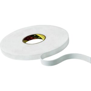 Skumtape hvid 9508W, 19mmx66mx0,8mm tyk. Bruges til samling af skilte, letvægtsemblemer, navneskilte og andre opgaver
