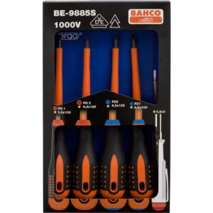 ERGO™ LAUS skruetrækkersæt BE-9882S, består af BE-8510S, BE-8520S, BE-8710S BE-87200S, 3,0x65 polsøger