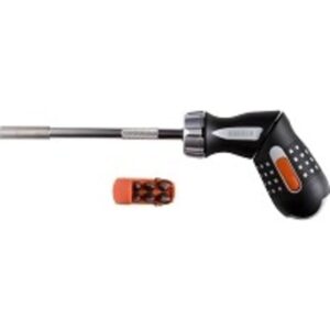 Bitsskruetrækkere med skralde og pistolgreb, højre- venstreløb ¼ magnetisk bitsholder med 6stk bits SL,PH,PZ
