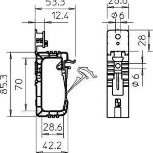 Kabelholder 2031/20 lysegrå maks. 20x3x1,5mm² halogenfri polypropylen