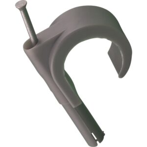 Mepac plugclip med søm for kabel 11-15 mm. Grå. Bor Ø 5,5 mm – pk. á 100 stk