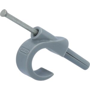 Mepac plugclip med søm for kabel 16-19 mm. Grå. Bor Ø 5,5 mm – pk. á 100 stk