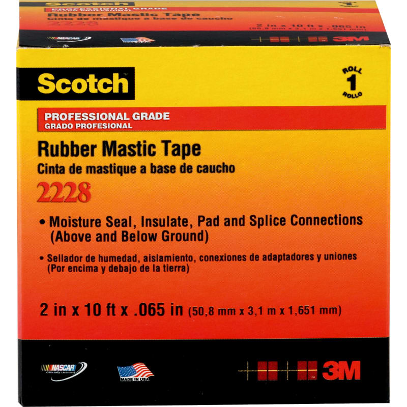 Scotch tape 2228 sort mastik tape med gummiryg 50 mm x 3 m