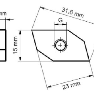 Skydemøtrik type 651A For WM 0 6mm gevind Elforzinket