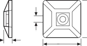 kabelbindeholder hvid max 5,4mm LxH: 28x28mm med skruehul Ø4,2mm og lim – pk. á 100 stk